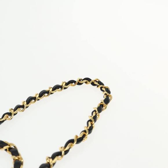 CHANEL Matelasse Chain Shoulder Bag Lamb Skin Black Gold CC Auth 95535 - Picture 8 of 16